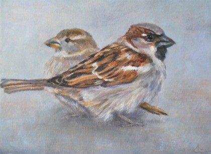 fam. mus - de mus, acrylverf 24 x 30 cm