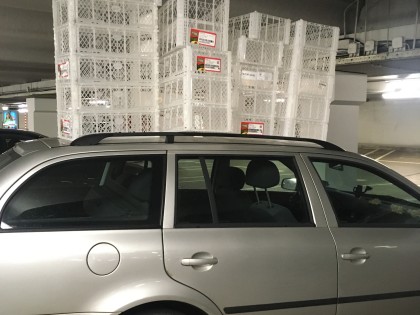 Carolien Adriaansche Transport new crates at the Hague Market.