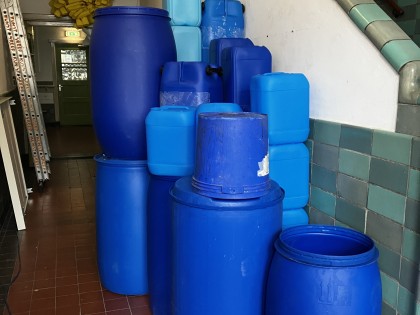 Blue plastic waste from Twente Cleaning