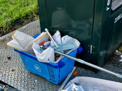 Blue plastic waste in my neighbourhood
