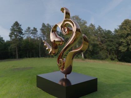 Monumental bronze Garden Sculpture The Flow