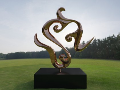 Monumental bronze Garden Sculpture The Flow