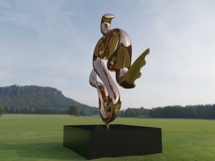 Monumental bronze Garden Sculpture The Flow