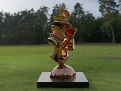 Modern Art polished bronze Sculpture