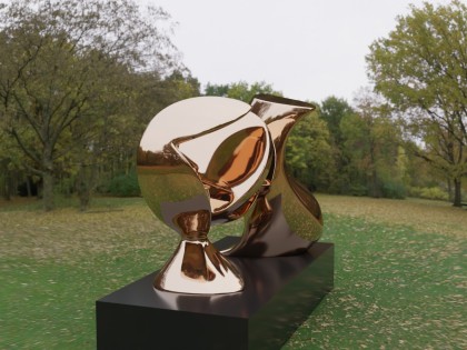 Modern Art monumental bronze Sculpture Horizontal Harmony
