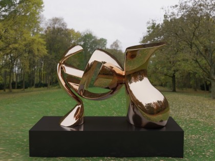 Modern Art monumental bronze Sculpture Horizontal Harmony