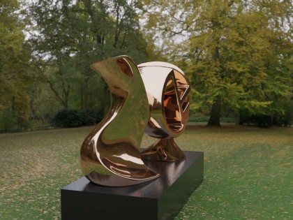 Modern Art monumental bronze Sculpture Horizontal Harmony