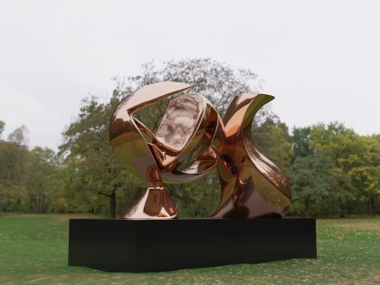 Modern Art monumental bronze Sculpture Horizontal Harmony