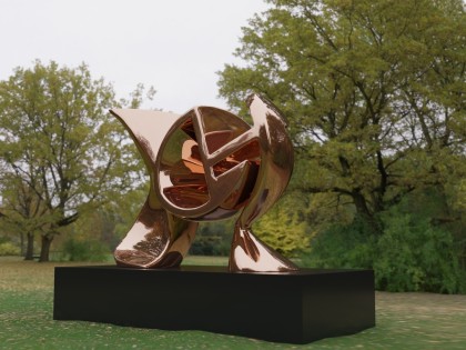 Modern Art monumental bronze Sculpture Horizontal Harmony