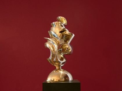 Modern Art polished bronze Sculpture 1D