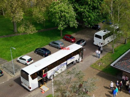 Rolstoelbus vanuit de lucht