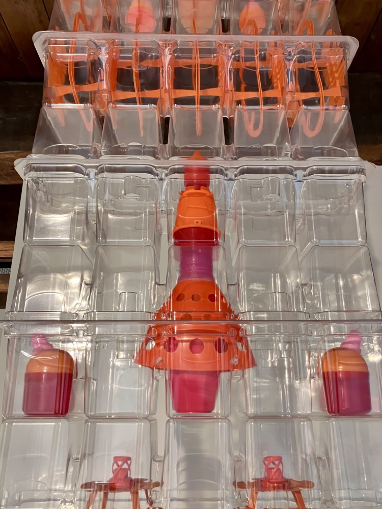 26 transparent pipette tip containers