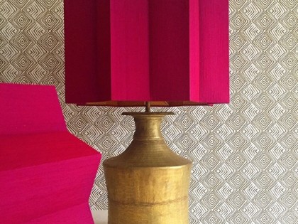 Koperkleur pot, tot lamp gemaakt