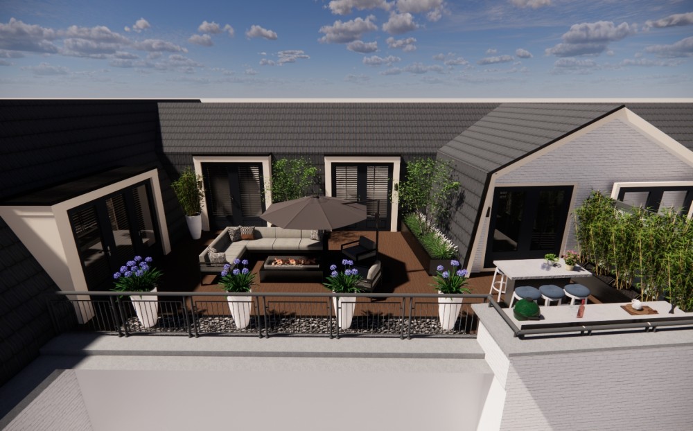 3D Tuinontwerp - Luxe dakterras Laren