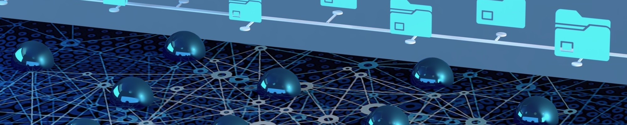 Abstracte weergave van een tijdlijn met documenten en mappen