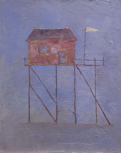 de deur is open. 40 x 50