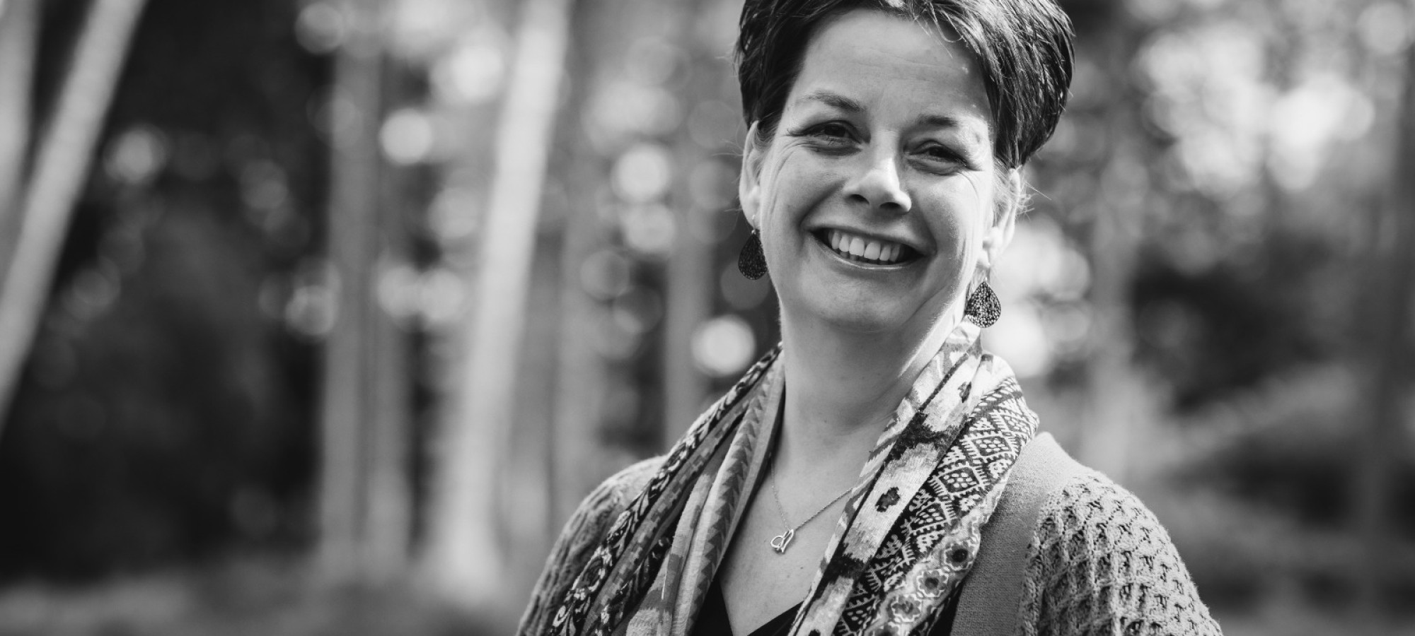 Miriam, van Veerkracht bij kanker, in het bos