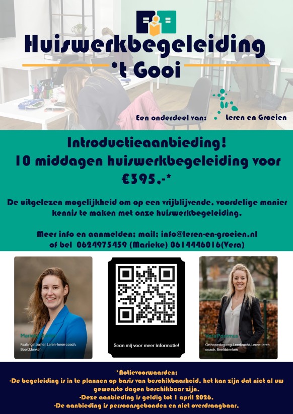 Huiswerkbegeleiding aanbieding