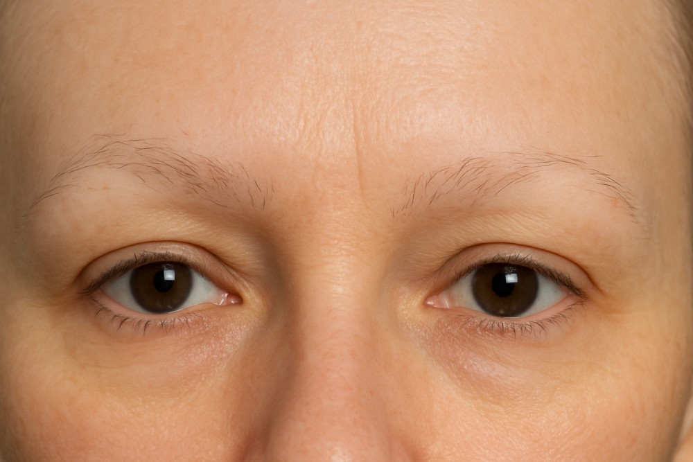 wenkbrauwen met minder haar door alopecia