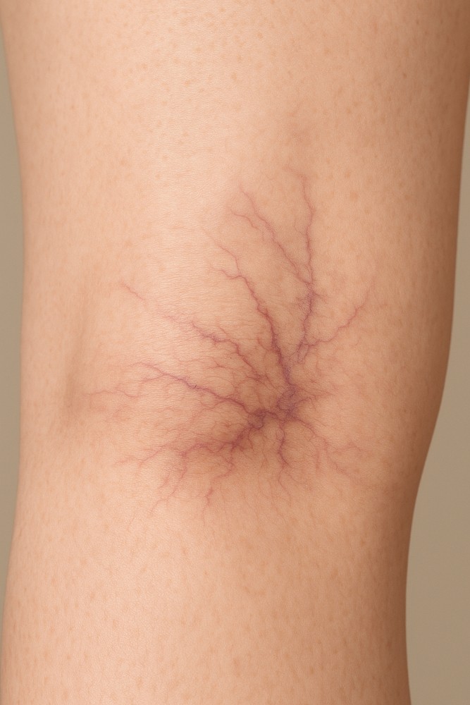 vertakte bloedvaatjes in de knieholte