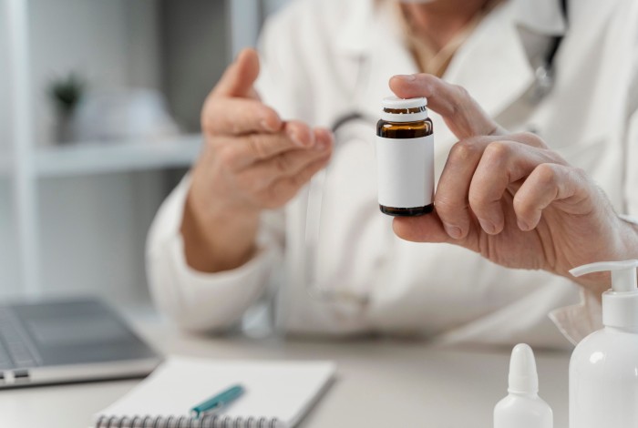 Doctor prescribing pills