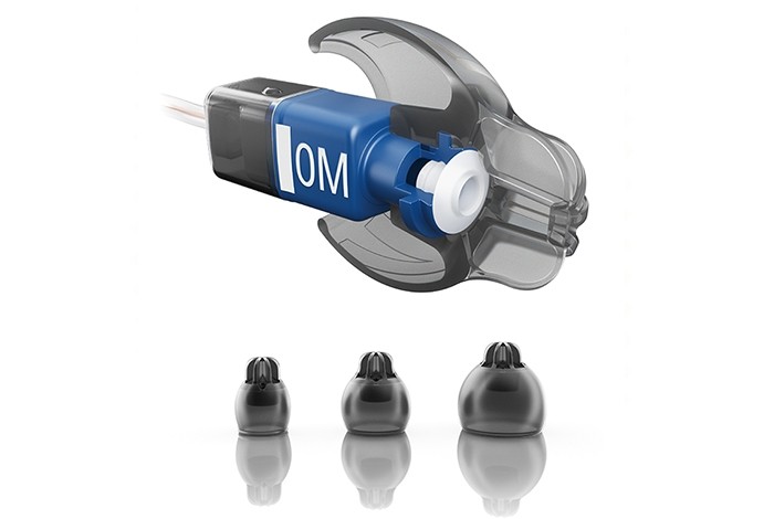 Phonak EasyGuard van verschillende maten en bevstigd op een receiver