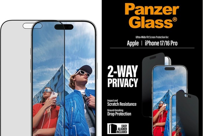 Panzerglass Apple iPhone 17/16 Pro - Ultra-Wide Fit Privacy Glass